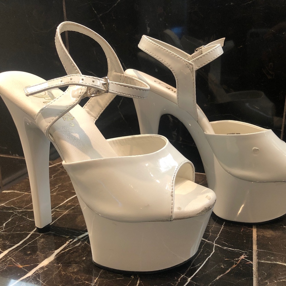 White Platform Heel
